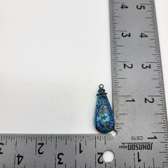 Beautiful Blue Enamel Cloissone pierced pendant Silver Chinese Export estate