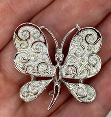 Vintage Signed Silver Tone Figural Gerry’s Butterfly Brooch Pin 1.5” X 1.5”