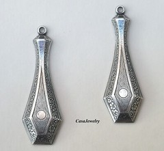 #3501 ANTIQUED .925 STERLING SILVER PLATED CELTIC DROPS W/TOP HANG RING – 2 Pcs