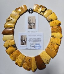 A one-of-a-kind amber necklace made in Estonia in the Amber House