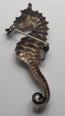 Vintage Designer Beau Sterling Silver Seahorse Brooch / Pin. IV