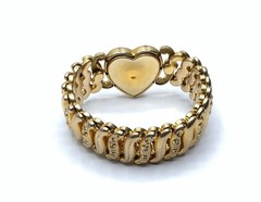 American Queen Pitman & Keeler Gold Filled Expandable Engraved Heart Bracelet