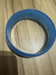 Vintage Bracelet! Gorgeous Semi Translucent Sky Blue & White Estate 1960 Plastic