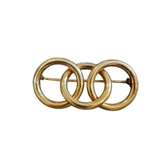Vintage JMS 1/20 12K Gold Filled Interlocking Triple Circle Ring Brooch Pin