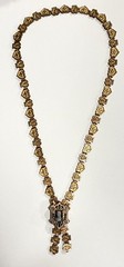 VICTORIAN GOLD Filled Book Chain Hard Stone CAMEO NECKLACE