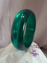 Vtg Teal Colored Bangle Bracelet 1″ Cuff (BB)