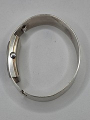 Vintage Sterling silver Italian Le Monde 17 rubies bangle wrist watch