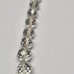 Vintage Graduated Faceted Rock Crystal Quartz Hand Strung Necklace 15″