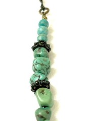 Vintage Handmade Turquoise Bead And Pendant Necklace Adjustable Length