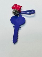 1980s Bell Charm Purple Key Collectible Clip On Charm for 1980s Necklace BIN J