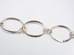 RLM Studio Robert Lee Morris Hammered Sterling Silver Hoop Chain Link Necklace