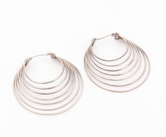 925 Sterling Silver Vintage Earrings Classic Cascade Loop Strand Hoop EG14531