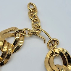 VTG Monet Statement Chain Necklace Gold Tone Curb Link Bold Classy 19″