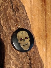 Wild Vintage Bloodred Resin Skull Pendant !