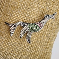 VINTAGE Seal Se Lion Brooch Pin CRYSTALS Rhinestones 1928 flamboyant Animal