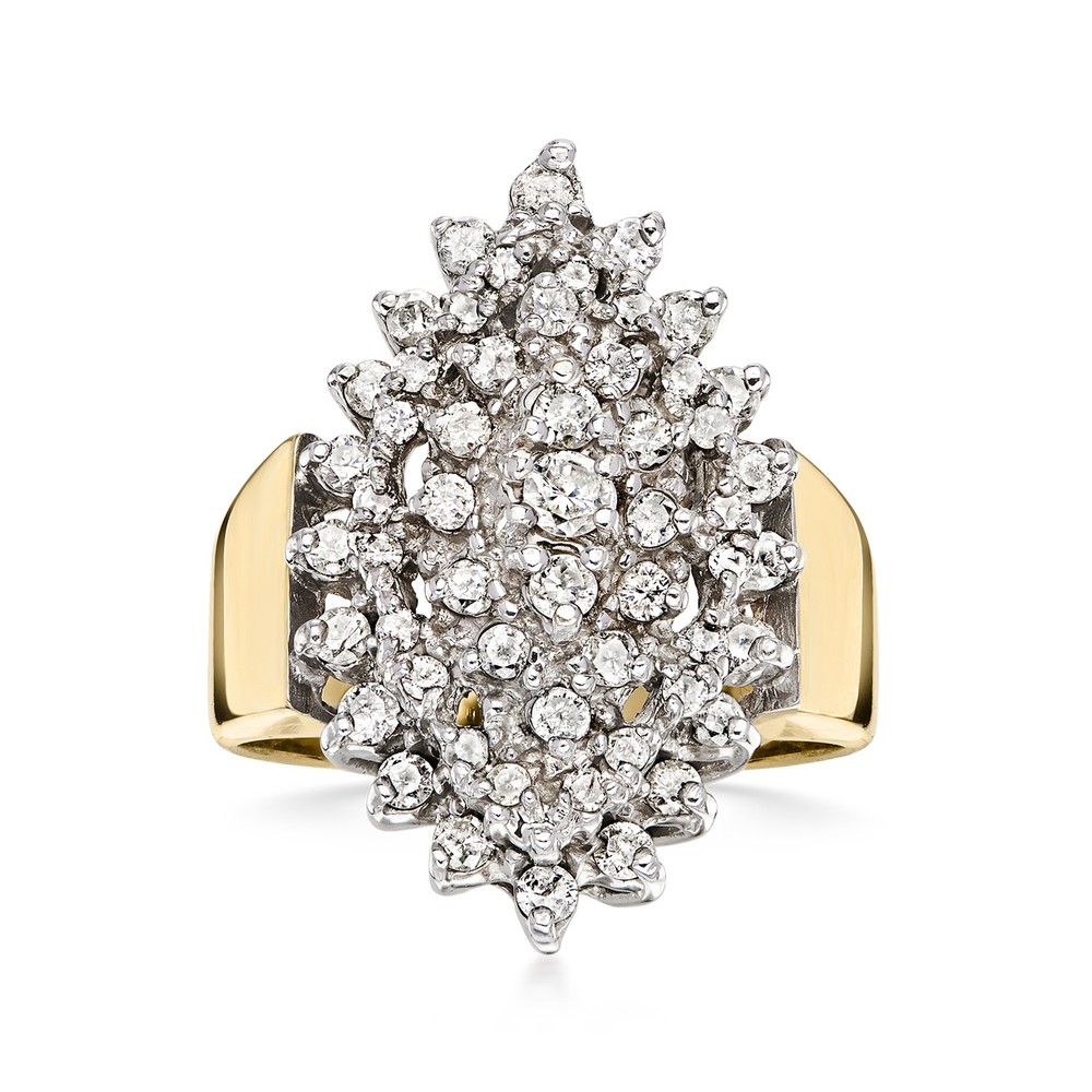Vintage 1.25 ct. t.w. Diamond Navette Ring in 14kt Yellow Gold. Size 6.25