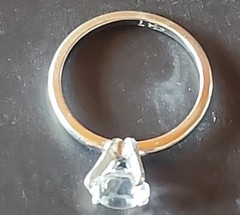 Antique Uncas Mfg Co. Cubic Zirconia Solitaire Ring U with Arrow Mark S-7 Mark !
