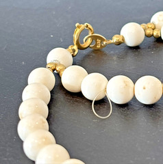 Japan Plastic Ceramic Beaded Double Strand Art Deco 1980’s Statement Necklace