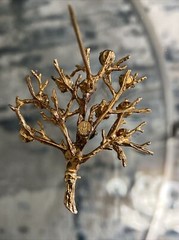 Vtg Sterling Silver gold Tone Multi Color Stone Detailed Tree Of Life Brooch
