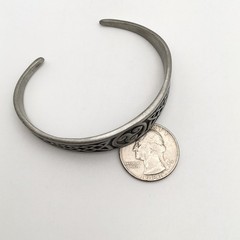 Vintage Silver Tone Celtic Triskle & Knots Cuff Bracelet 6” 22.9g #26