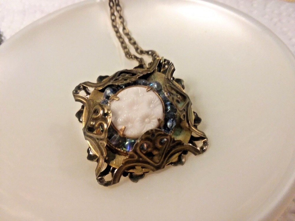 1 3/4″ Romantic Filigree Glass Pendant 08-01-2022