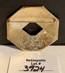 Gallery Originals Blue Gold Tone Geometric Brooch Avon