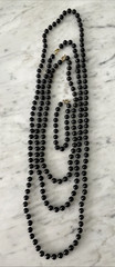 Vintage Set: 3 Black Bead Necklaces with Matching Bracelet