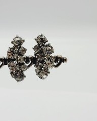 Crystal Earrings Cluster Silver Tone Clip Vintage 1 in #A