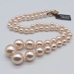 Lady Remington Pink Faux Pearl Necklace Graduated Classic Beaded 21″