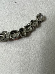 VTG Victorian Revival Slide Bracelet, Silver Tone – Rhinestone, Glass, Cameo 7”