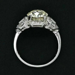 Art Deco Style 3.50Ct Round Cut Lab Created Diamond 14K White Gold Finish Ring