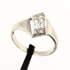 Vintage Elegant RING Silver 925 with Chic Bright Inserts -size: 8US (18mm) | #47