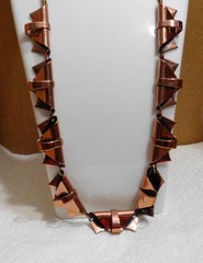 21 inch (adj) Vintage Solid Copper Renoir Folded Triangle Necklace 5/8″ 63.8 gm
