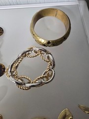 Mixed metal materials lot of 13 bracelets some Signed