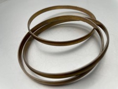 Copper Bangle Bracelet Set 3 Intertwined Stackable Narrow 7.5”