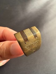 Vintage Moroccan Tuareg Brass Ring Berber Sahara Handmade Ring Size 9.75 US