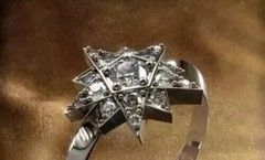 2.25 Ct Round Cut Moissanite Art Deco Victorian Style Star Ring Argentium Silver