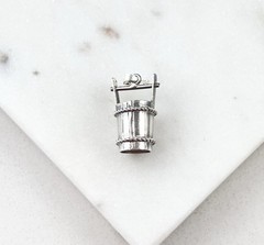 Vintage 925 Sterling Silver Wishing Well Water Charm Pendant