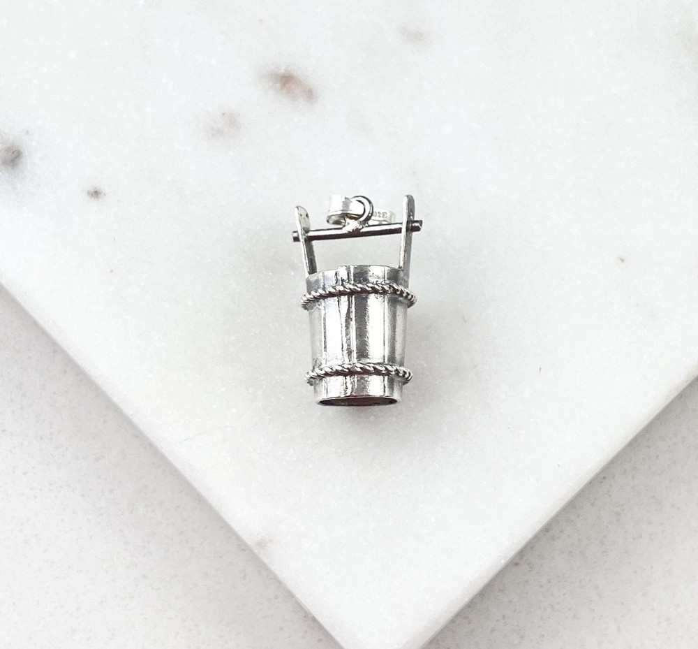 Vintage 925 Sterling Silver Wishing Well Water Charm Pendant