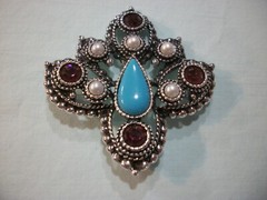 ViNTaGeSARAH COVENTRY IMPERiAL1974 PiN/PENDaNT/Fx TuRQoUiSe/PuRPLe RS/GiFT REaDy