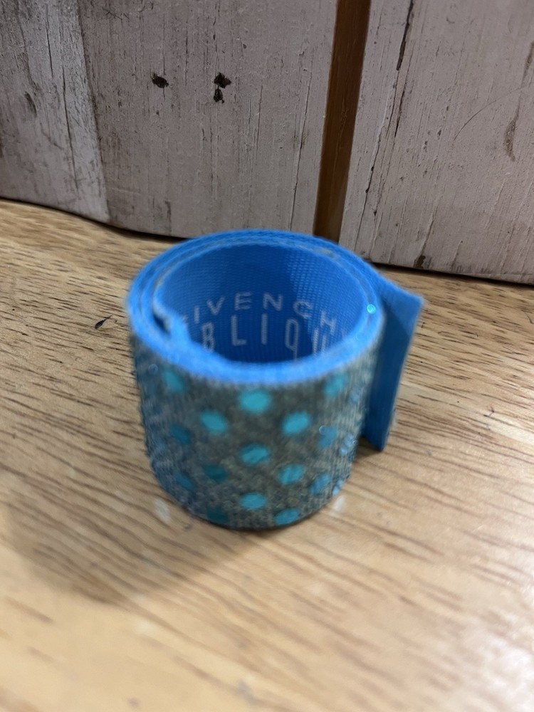 RARE Vintage TEAL Givenchy OBLIQUE Fragrance Y2K Era PROMOTIONAL Slap Bracelet