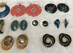 Vintage To Now Pierced Earrings Lot of 12 Colorful Fun Boho Mixed Variety