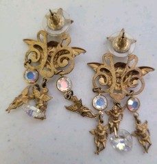 Magical vintage 1980s Kirks Folly brilliant golden faceted Aurora Borealis…