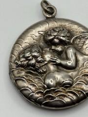 Antique Unger Brothers Unsigned Loves Dream Sterling Silver Locket Pendant