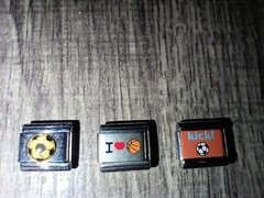 Vintage Italian Charm Links For Braclet Sports Soccer Basketball Kick It