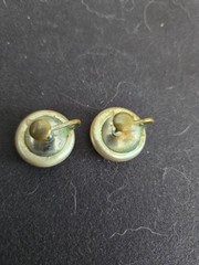 Vintage Plastic Round Pearl White Twist back Clip-on