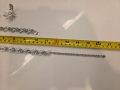 Vintage Judy Lee Necklace, Bracelet, Clip Earrings. Silver & Blue