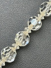 Vintage Rock Crystal Necklace Sterling Silver Clasp Graduated Stones 18”