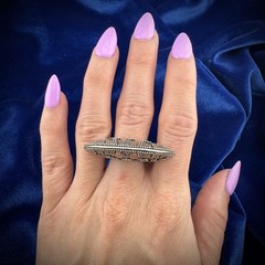 Vintage Boho Style Sterling Silver Statement Ring Size 9.75 20g