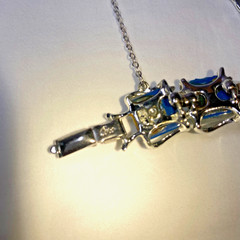 Vintage Coro Blue Confetti Thermoset Lucite 3pc Set Necklace Bracelet Earrings